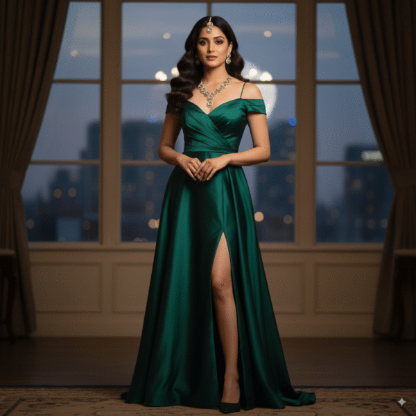 Royal Transparent Crystal Necklace and Maang Tikka Set – Wedding & Festive Jewelry - Image 2