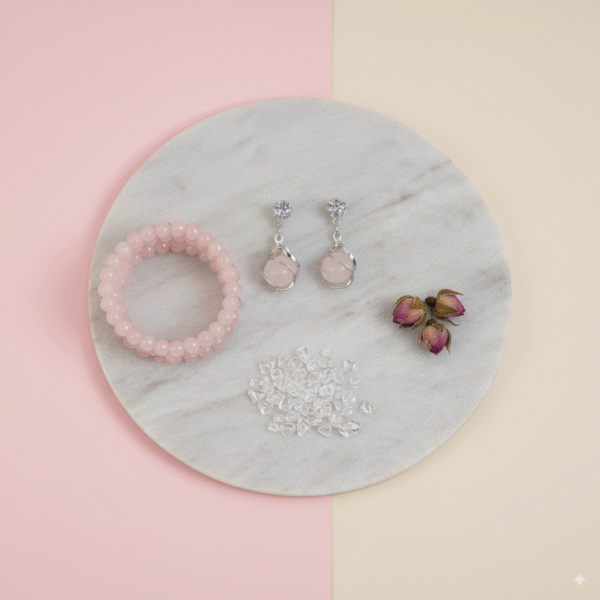 Minimalist Rose Quartz Dangle Earrings for Everyday Elegance - Image 4
