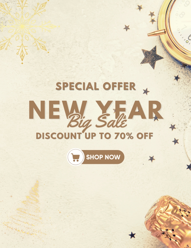 Green and Beige Minimalist New Year Sale Outdoor Banner (2000 x 700 px) (768 x 1000 px)