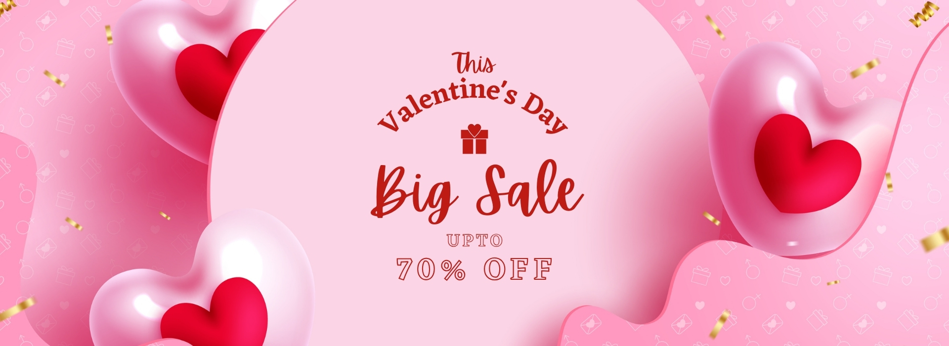 Red and Pink Heart Illustration Valentine's Day Sale Facebook Cover (1)