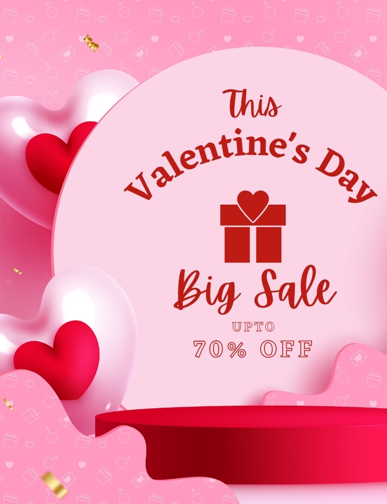 Red and Pink Heart Illustration Valentine's Day Sale Facebook Cover (768 x 1000 px) (1)