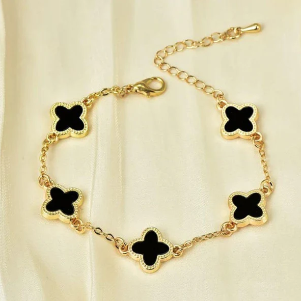 Black Clover Gold Bracelet for Women | Anti-Tarnish Jewellry - Image 2